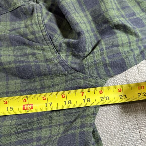 Lucky Brand & Co Blackwatch Plaid Long Sleeve Flannel Green Blue Men's M VTG - Picture 6 of 8